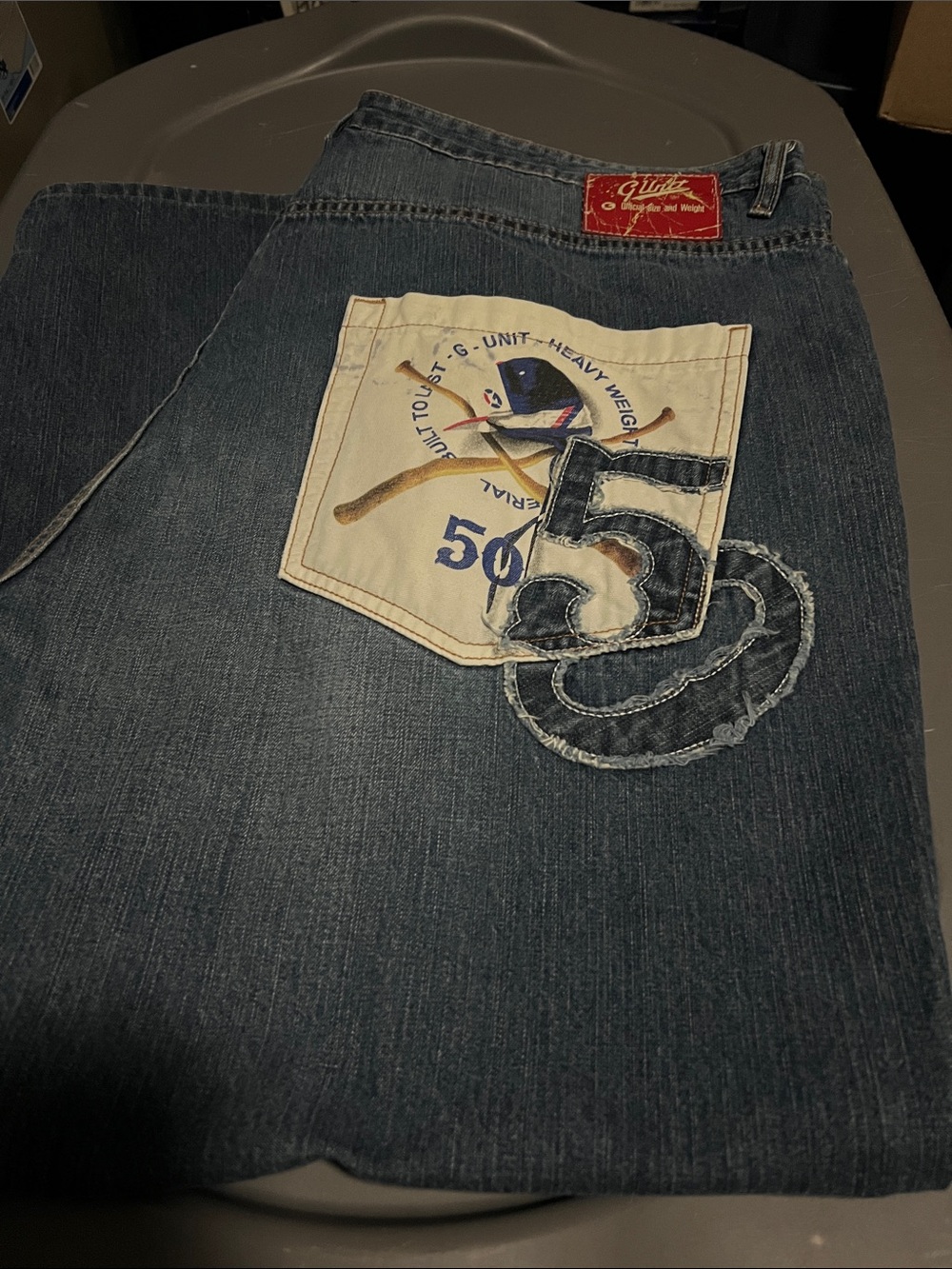 G-Unit Men’s Blue Denim Jeans with Back Patch Detail Sz 46B/36
